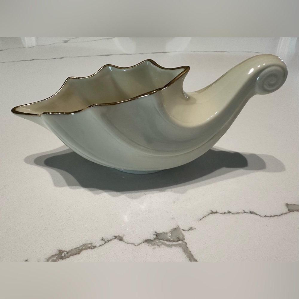 Vintage Lenox Cornucopia Gravy Dish, Gold Trimmed